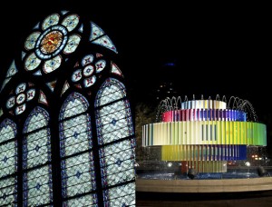 Tel Aviv vs Paris, Night Lights, Agam fountain