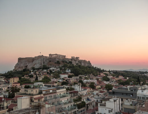 View of the Acropolis during Sunset
